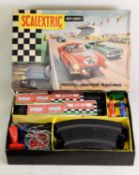 TRAING SCALEXTRIC No 60 BOX, circa 1960s, now containing red Lotus and blue Cooper MM/C - 66