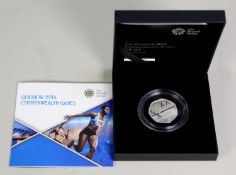 “The Glasgow 2014 Commonwealth Games” 50p Silver Proof coin, boxed with certificate of authenticity