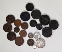 SELECTION OF GEORGE III TO GEORGE V GB COPPER COINAGE maninly showing wear but including, in fair