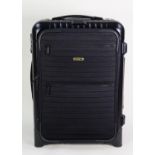 RIMOWA, GERMAN, BLACK PLASTIC CABIN BAG, with traditional ribbed decoration, zip fastening,