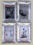 FOUR STAMPED AND EMBOSSED WAFER THIN ALUMINIUM PIN TRAYS - SOUVENIR OF ST LOUIS WORLD'S FAIR 1904,