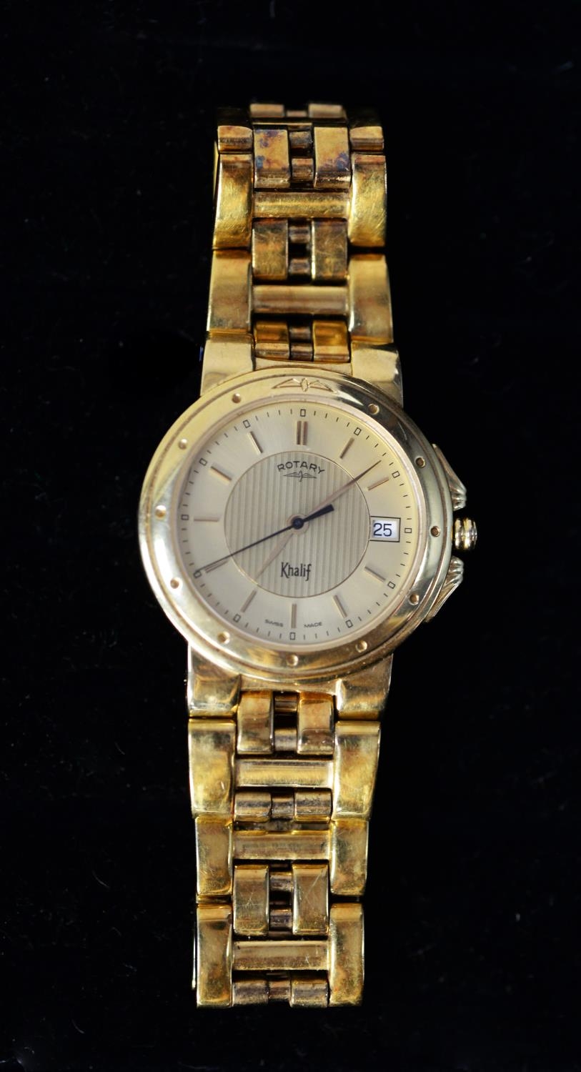 GENT'S ROTARY KHALIF SWISS QUARTZ WRISTWATCH, refernece number 4613, gold plated waterproof case