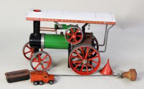 BOXED MAMOD STEAMRAISING TRACTION ENGINE, complete with vapourising spirit lamp and filler funnel,