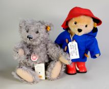 STEIFF 'CLASSIC' TEDDY BEAR 'BORIS' with button in the ear, curly grey mohair fur, glass eyes,