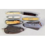 VINTAGE PENKNIFE with mother of pearl clad case; 3 OTHER VINTAGE PENKNIVES and 3 multi-function