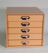 Five drawer coin cabinet, unmarked, very little usage