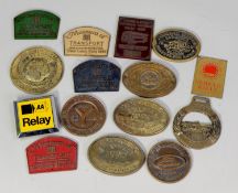 TWENTY CAST BRASS CIRCA 1980s VINTAGE VEHICLE RALLY/MEETING PLAQUES including Greater Manchester