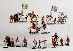 SELECTION OF DIE CAST METAL BRITAINS AND OTHERS MAINLY FARM ANIMALS together with two standing