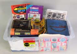 GENERAL MIXED LOT housed in plastic tub, to include various ALBUMS and LOOSE STAMPS