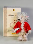 STEIFF, GERMAN, LIMITED EDITION TEDDY BEAR, MOZART, with white mohair fur, hand-styled wig, glass