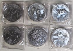 FORTY THREE QUEEN ELIZABETH II SILVER JUBILEE COMMEMORATIVE CROWNS 1977, each in soft plastic