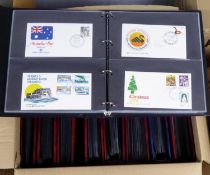 MODERN FIRST DAY COVER COLLECTION ARRANGED IN 9 BINDERS to include Israel (4), Australia (2),