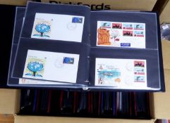 ALL-WORLD COLLECTION OF FIRST DAY COVERS arranged in 9 binders