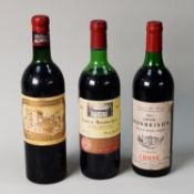 THREE BOTTLES OF VINTAGE FRENCH WINE, comprising: CHATEAU DUCRU- BEAUCAILLOU, SAINT-JULIEN, 1967,