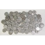 EIGHTY SIX GEORGE V SILVER FLORINS with varying degrees of wear, 30.5gms (86)