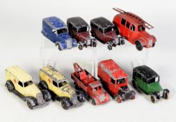 SELECTION OF CIRCA 1940s DINKY TOYS COMMERCIAL VEHICLES, playworn and some lacking tyres, includes