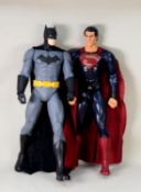 LARGE JAKKS PACIFIC USA MOULDED PLASTIC STANDING FIGURE OF DC COMICS SUPERMAN with pivoting arms,