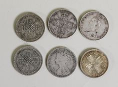 VICTORIA JUBILEE SILVER FLORIN, 1887 (EF), ANOTHER (VF),. GEORGE V SILVER FLORIN 1936 (EF), and  TWO