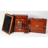 VINTAGE MAHOGANY TAILBOARD CAMERA, possibly by Marion & Co., label only partially readable as '