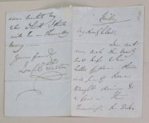 JOSEPH PAXTON 1801 - 18656 FOLDED FOUR PAGE SIGNED HAND-WRITTEN NOTE, writton on all sides in