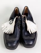 PAIR OF VINTAGE 'DUNLOP MAX-DRI' GENTS GOLF SHOES, size 11 with screw in metal spikes and  TWO PAIRS