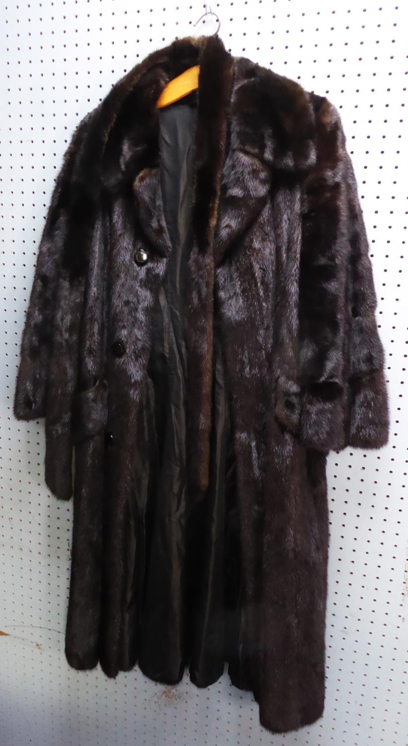 KONRAD FURS, 42 SLOANE STREET, LONDON, SW1, LADY'S DARK BROWN FULL-LENGTH FUR COAT with revered