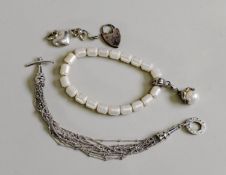 LINKS OF LONDON 'RAINDANCE' MULTI-STRAND SILVER BRACELET, .925 assay mark.  TOGETHER WITH A