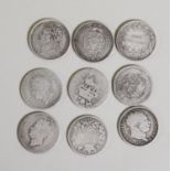 TWO GEORGE IIII SILVER ONE SHILLING PIECES both (F), a WILLIAM IV SILVER SHILLING 1834 (VF) and