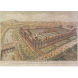 PANORAMIC CHRONOLITHOGRAPHIC PRINT OF THE EXHIBITION SITE, PARIS 1878, 23in (58.5cm) x 32in (81.