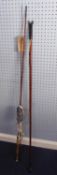 TWO IVAM MATTHEWS OF CHISWICK HAND-MADE SPLIT-CANE FISHING RODS, 9 ft and 10 ft approx. plus a