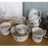 SHELLEY CHINA TEA SERVICE FOR SIX PERSONS, WITH ‘CHELSEA’ FLORAL PRINTED DECORATION, 22 PIECES (