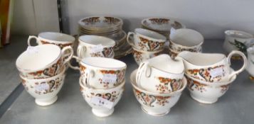 COLCLOUGH BONE CHINA TEA SERVICE FOR TWELVE PERSONS, APPROXIMATELY 42 PIECES, WITH PRINTED FLORAL