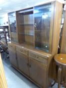 ERCOL SIDEBOARD WITH ELEVATED DISPLAY SECTION