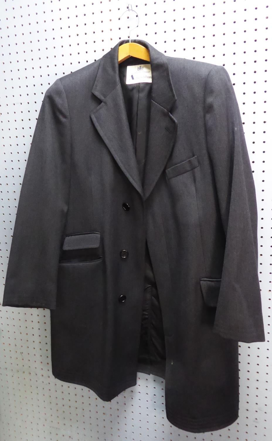 AQUASCUTUM OF LONDON GENTLEMAN'S DRESS OVERCOAT in 100% wool fine worsted cloth with faint self-
