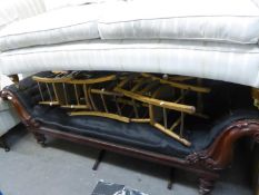VICTORIAN MAHOGANY CHAISE LONGUE WITH DOUBLE SCROLL ENDS
