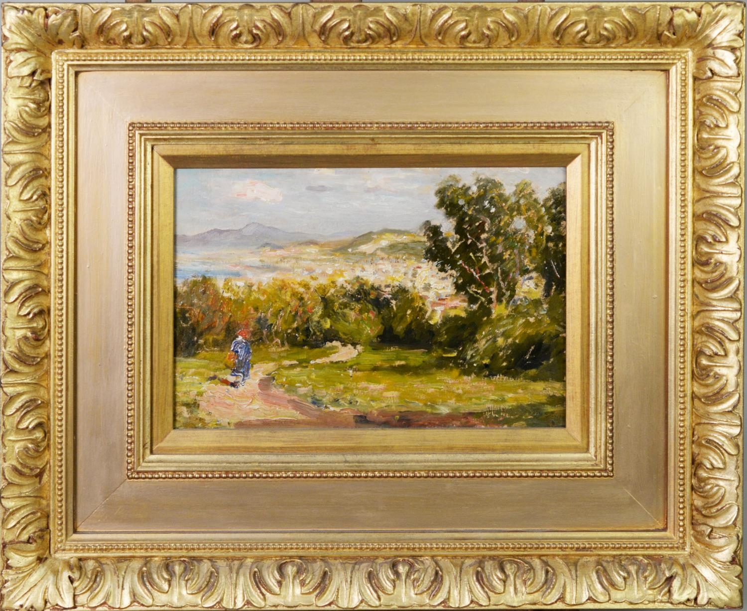 FREDERICK WILLIAM JACKSON (1864 - 1918) OIL PAINTING ON CANVAS LAID ON BOARD Extensive view with - Image 2 of 2