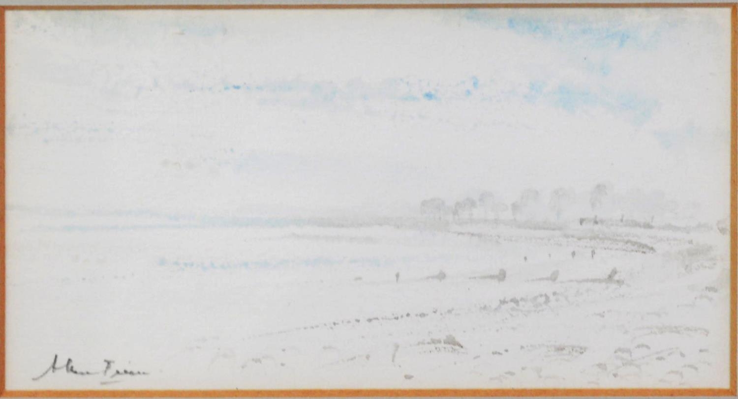 ALLEN FREER (b.1926) WATERCOLOUR & GRAPHITE Mountains and lake Signed and dated 1982 10” x 13 ½” (25 - Image 3 of 4