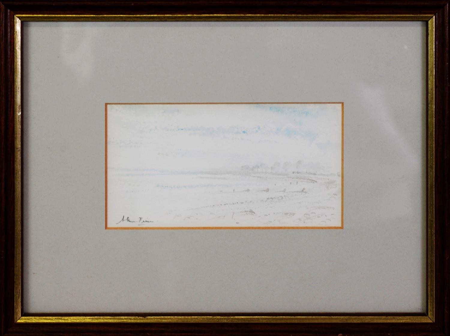 ALLEN FREER (b.1926) WATERCOLOUR & GRAPHITE Mountains and lake Signed and dated 1982 10” x 13 ½” (25 - Image 4 of 4