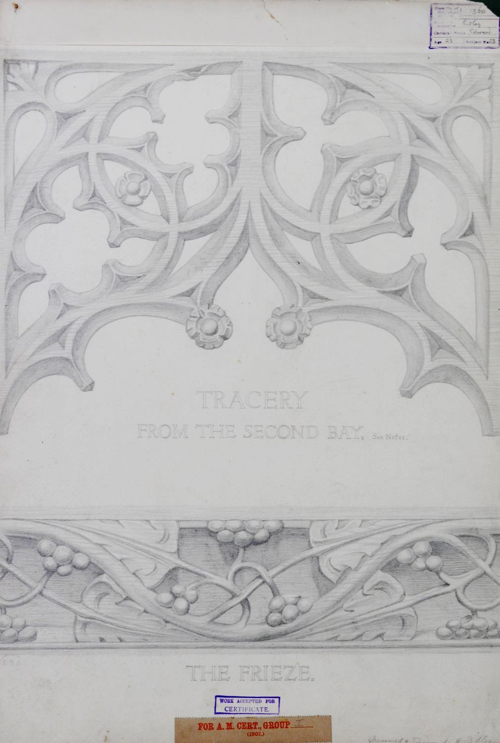 EDWARD RIDLEY (1883 - 1946) 5 PANELS OF PENCIL AND INK DRAWINGS accepted for A.M. Certificate - Image 3 of 5