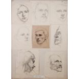 EDWARD RIDLEY (1883 - 1946) 4 PANELS OF PENCIL DRAWINGS, the set of which 1st Prize and Silver Medal