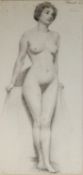 EDWARD RIDLEY (1883 - 1946) PENCIL DRAWING ON PAPER Life study, female nude Signed top right 21in