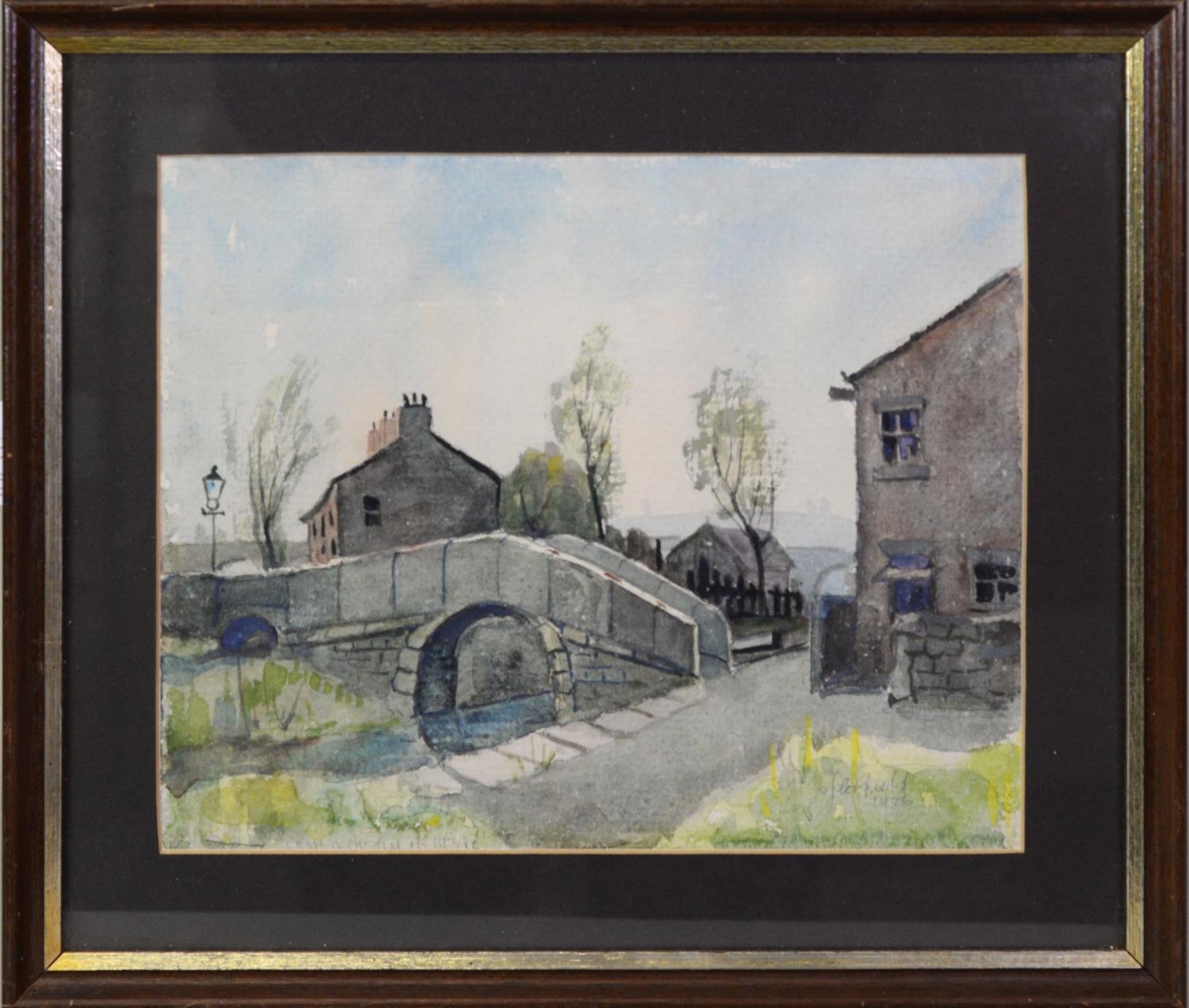A. J. CORFIELD (TWENTIETH CENTURY) SIX WATERCOLOUR DRAWINGS Northern Industrial canalscape and rural - Image 2 of 9