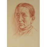EDWARD RIDLEY (1883 - 1946) RED CHALK DRAWING Portrait of an elderly woman Signed and dated (19)'