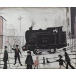 L.S. LOWRY (1887 - 1976) ARTIST SIGNED LIMITED EDITION COLOUR PRINT Level Crossing with Train An