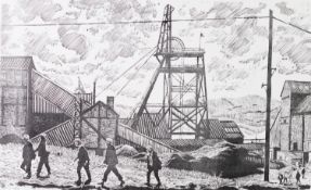 ROGER HAMPSON (1925 - 1996) ARTIST SIGNED LIMITED EDITION BLACK AND WHITE LINOCUT Hapton Valley