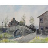 A. J. CORFIELD (TWENTIETH CENTURY) SIX WATERCOLOUR DRAWINGS Northern Industrial canalscape and rural