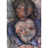 ARTHUR BERRY (1925-1994) MIXED MEDIA ON PAPER ‘Mother + Child’ Signed, titled and dated 1970 verso