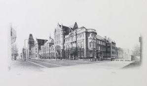 MARC GRIMSHAW (1954) THREE ARTIST SIGNED LIMITED EDITION PRINTS OF PENCIL DRAWINGS OF MANCHESTER