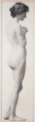 EDWARD RIDLEY (1883 - 1946) PENCIL DRAWING Life study, female nude 27 1/2in x 7in (69.5 x 18cm)