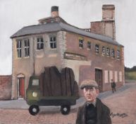 ROGER HAMPSON (1925 - 1996) OIL PAINTING ON BOARD Britannia Mill, Padiham Signed lower right, titled